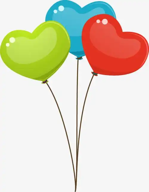 卡通彩色心型气球