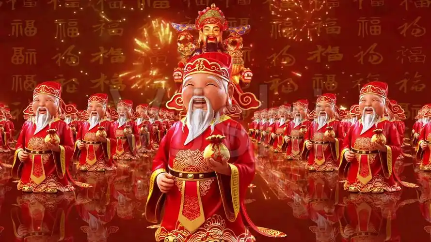 财神到新年喜庆恭喜发财财运新年_1920x1080_高清视频素材下载(编号