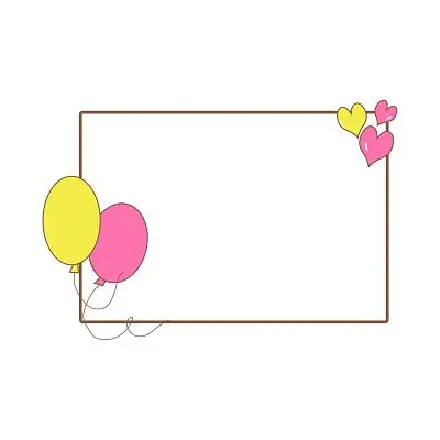 可爱卡通气球线条边框