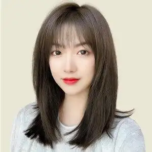 韩式圆脸齐刘海波波头发型 自然时尚齐耳中短发真发假发女短发中长