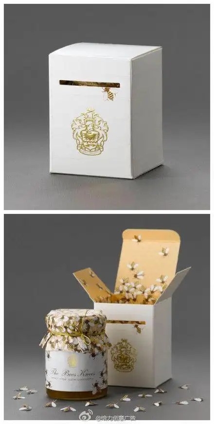 超赞的蜂蜜产品包装设计,打开包装,飞出一群小蜜蜂...