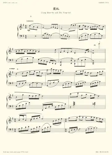 钢琴谱 - 梁祝