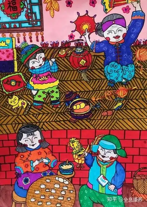 放鞭炮儿童画 放鞭炮儿童画图片大全