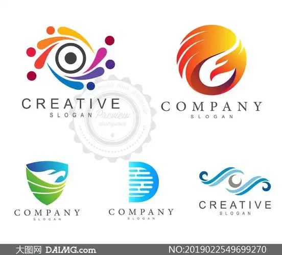 抽象图形创意标志设计主题矢量素材