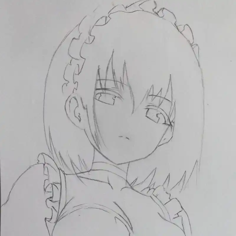 手绘 #画画 #二次元 #临摹 #黑白画 #绘画过程