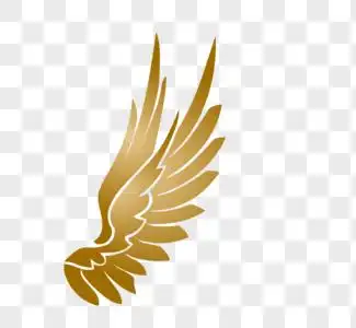 金色标签翅膀图片素材