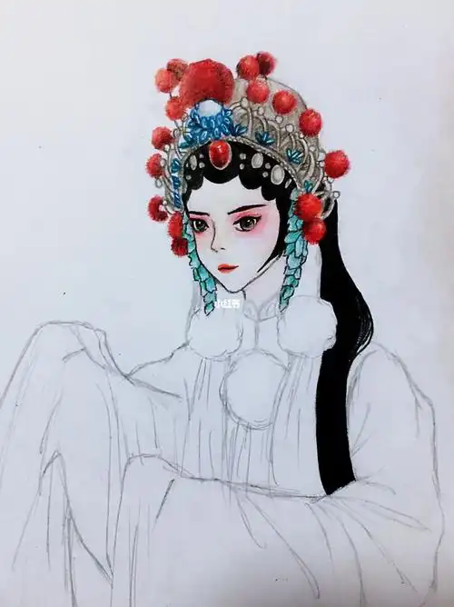 画画  #简笔画 #京剧  #花旦