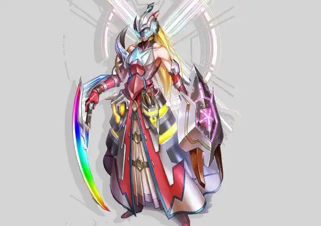 银河在新形象中已经成为一个机械装甲了,头部的盔甲露出黄色的双眼