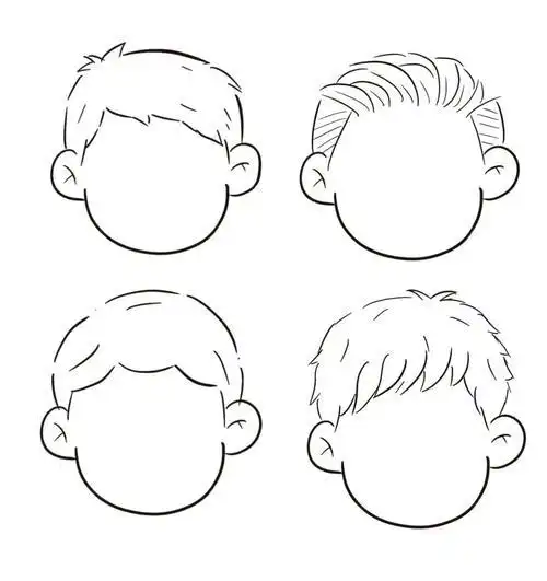 绘画笔刷男生卡通人物动漫头像简笔画步骤简笔画女生发型合集2简笔画