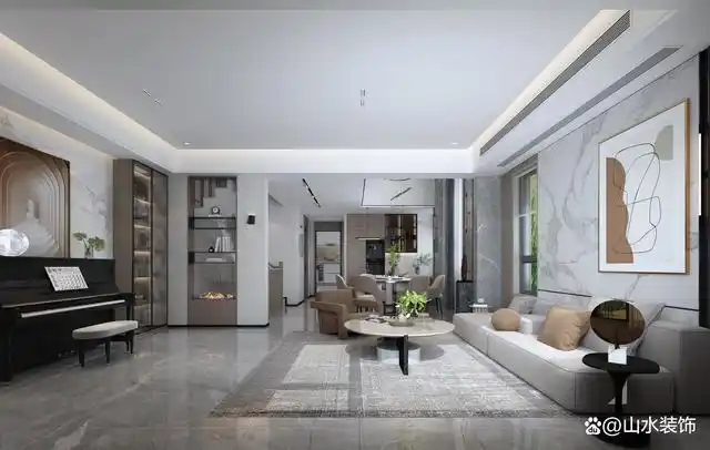 300㎡现代风格别墅大宅装修设计案例,高挑空 落地窗,奢华豪气