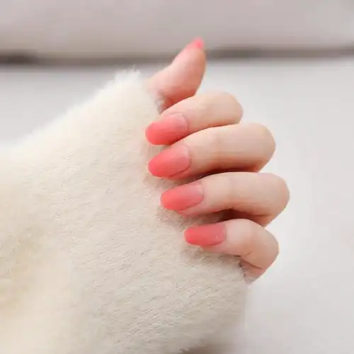 婧琪哑光磨砂水蜜桃色指甲油胶2021年新款流行色裸粉色光疗指甲