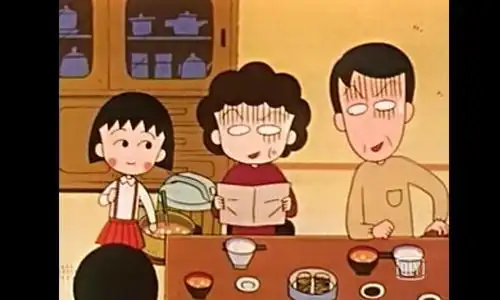 和爸爸练两人三脚吵架,小丸子为了怄气找小玉爸爸来代替宏志,运动会