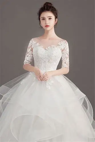 小个子轻婚纱20新款新娘星空法式超仙出门纱孕妇简约公主礼服女