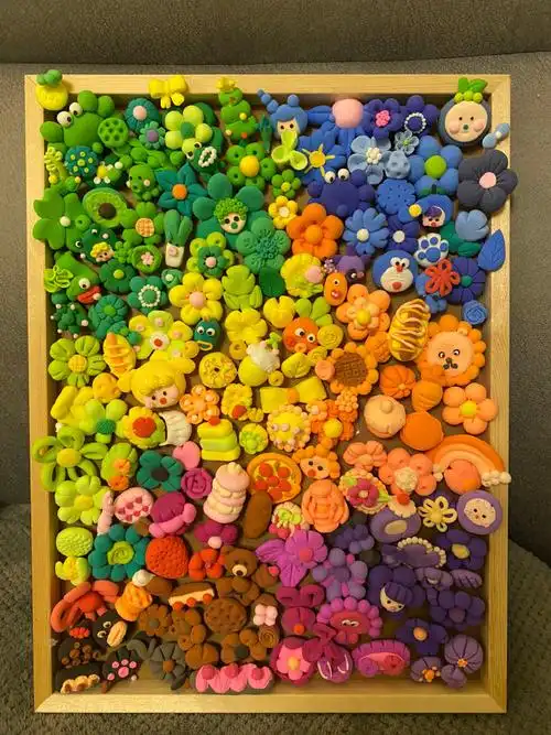 超轻粘土手工画大合集 颜色搭配表,收藏和孩子一起做吧!#超轻粘土