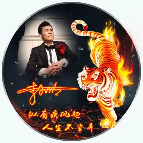 编号2332:姓氏微信头像,火焰老虎,气势汹汹-微信头像,百家姓氏微信