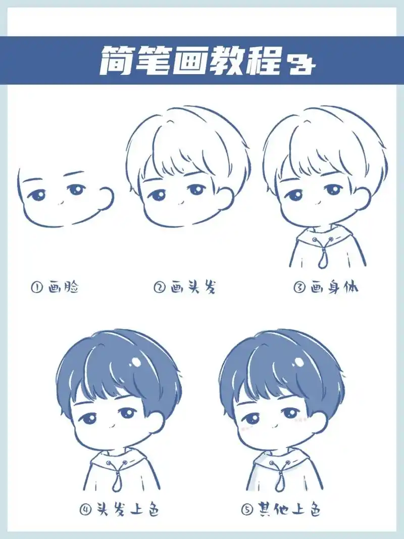 今天是可爱的刘宇宁小哥哥 --- 99简笔画教程 手绘分享 手帐素材 画