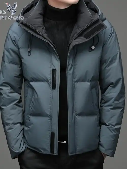 报喜鸟羽绒服男冬季新款中年保暖外穿冬装男士白鸭绒连帽短款外套