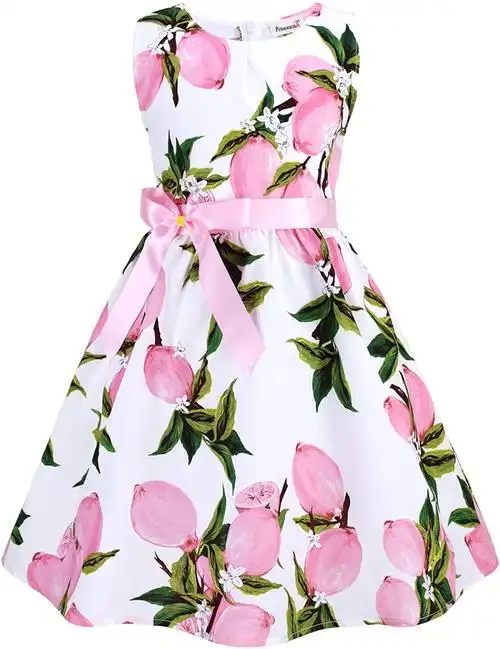 儿童花卉棉质女孩连衣裙夏季女孩服装, e8, 7-8 years