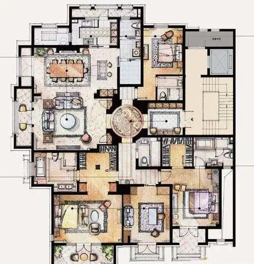 汤臣一品别墅户型装修效果图