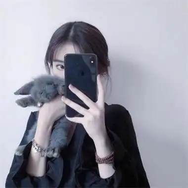 拿苹果13手机挡脸的女生头像