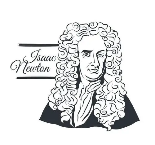 牛顿肖像画设计矢量素材