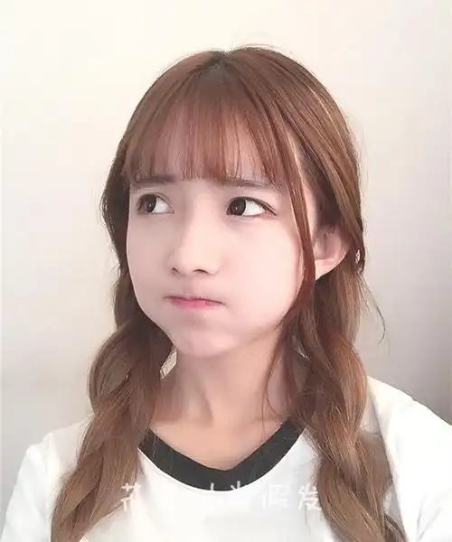 新品假发麻花辫空气刘海长辫双马尾长直学生时尚日常整顶假发