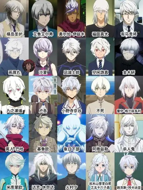 50位白毛动漫帅哥,看看有没有你推#动漫界最强的白毛角色##动漫##动漫