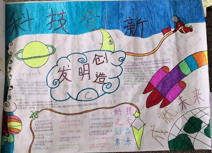 会宁县桃林中学2019年寒假"科技创新"优秀手抄报展评