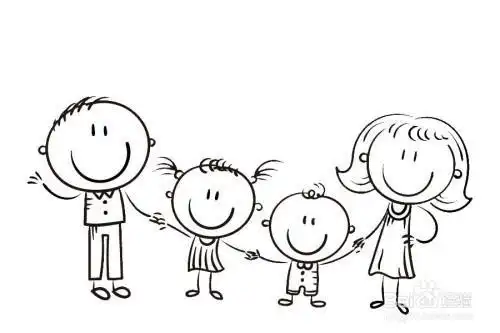 温馨幸福一家人简笔画6