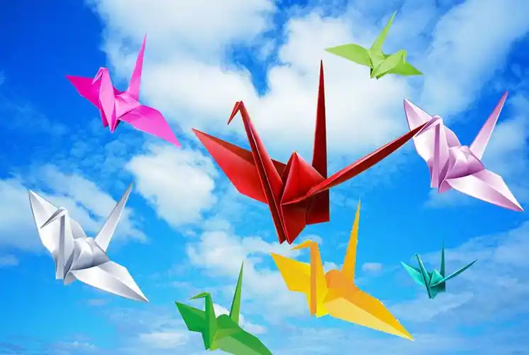 珠光五彩千纸鹤爱心玫瑰折纸学校小店儿童手工星星纸管单面批发