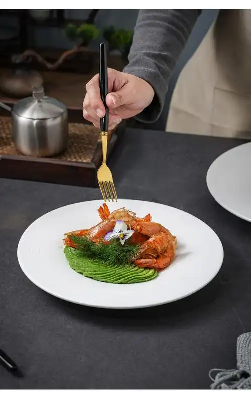 驰度位菜位上菜盘12寸白色盘子高级感摆盘酒店饭店专用大董意境菜创意