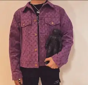 一号男人5淘宝【supx】lv路易威登 蓝色 老花 满logo 牛仔衣外套