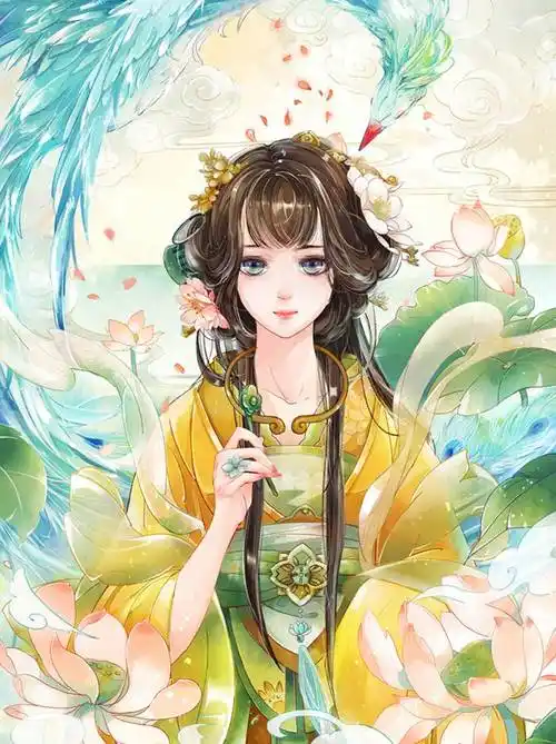 水彩画古装人物图片古装美女水彩画