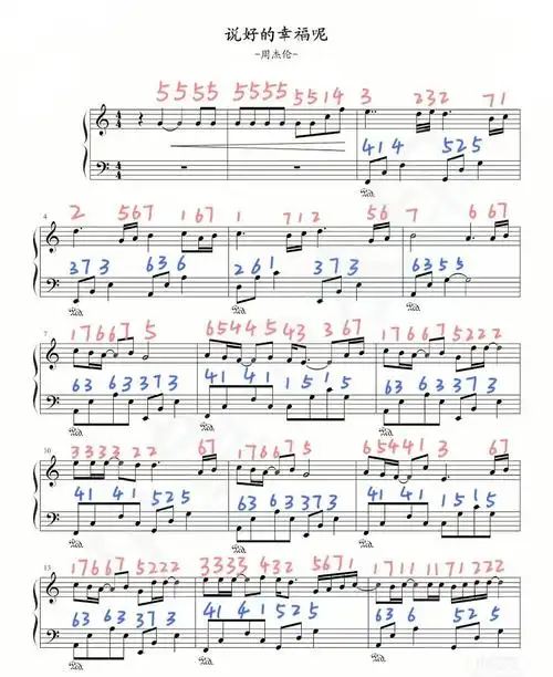 《说好的幸福呢》钢琴谱