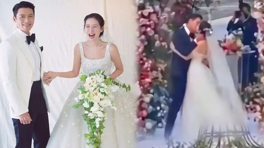 玄彬孙艺珍婚礼接吻正面视角曝光二人相拥热吻新娘开心到转圈