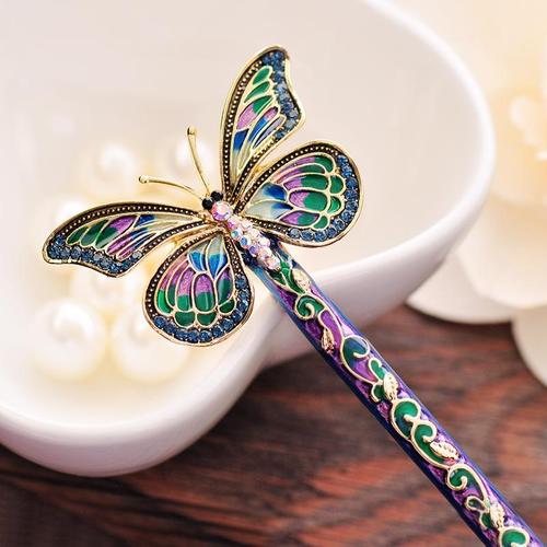 古典蝴蝶饰品韩国盘发发饰头饰宫廷复古古代古装古风发钗发簪簪子