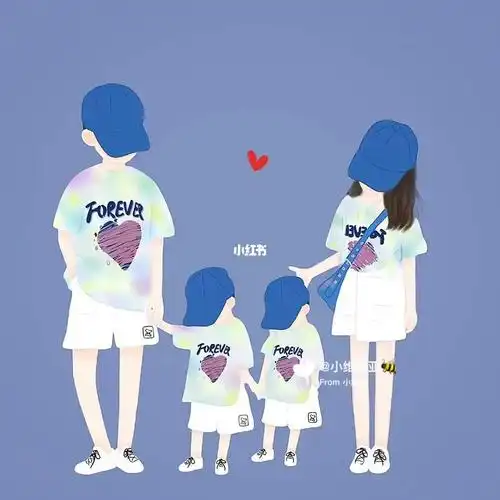 一家四口亲子头像(哥哥妹妹)