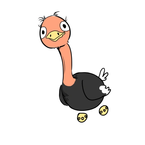 手绘卡通动物鸵鸟图片