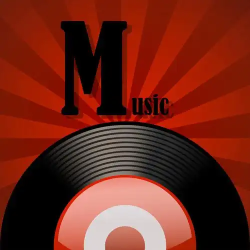 音乐,海报,红色背景,唱片