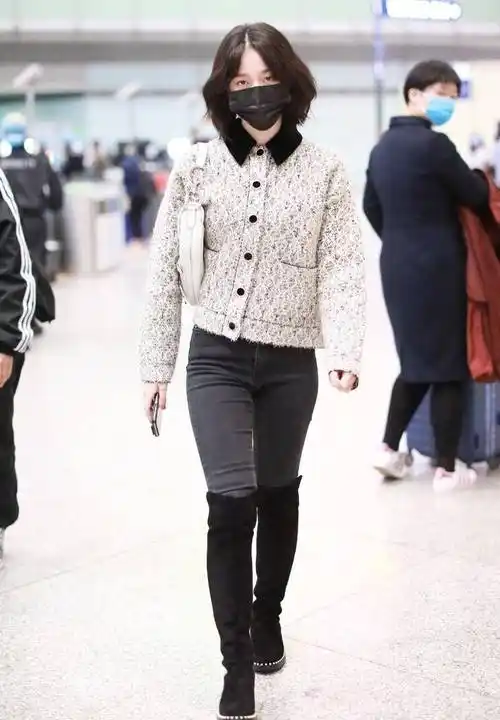 这个冬天,跟着女明星们穿长筒靴,显高时髦又有韵味_整体_皮质_黑色