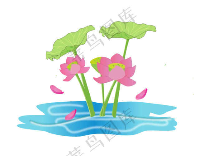 粉色的荷花手绘插画(2000x2000(dpi:300))ai矢量模版下载