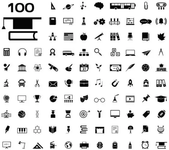 100个生活常用小图标矢量素材