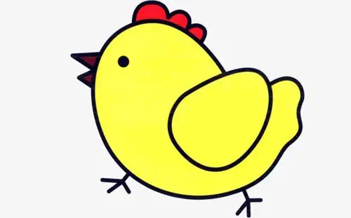 手绘黄色小鸡