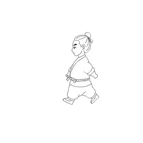 原创线条侧面人物走路动作运动规律flash动画设计素材