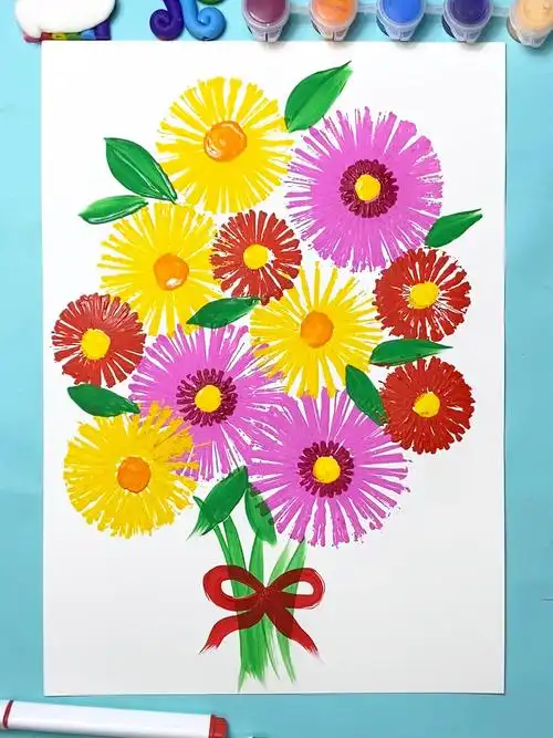 教你用吸管画漂亮的女神节花束~儿童兴趣