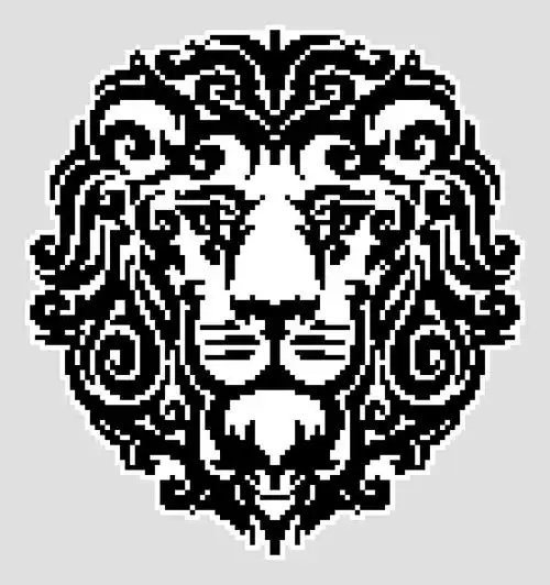 狮子像素拼豆图纸根据网友的成品图画的黑白狮子像素图霸气侧漏有木有