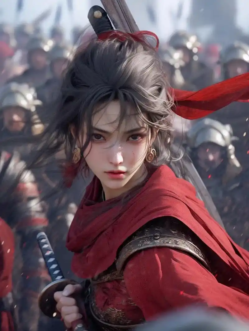 红衣女将.ai创作古风红衣女将军#ai绘画 ##二次元图片  - 抖音