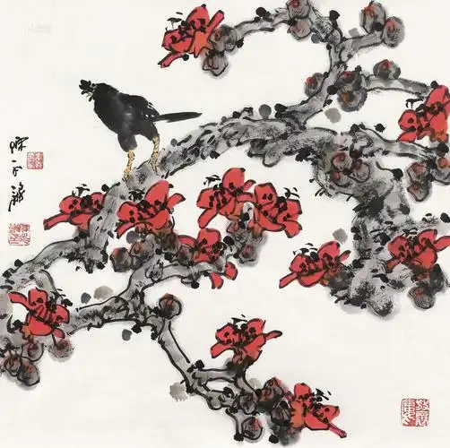 0314 壬辰(2012)年作 红棉 镜框 设色纸本