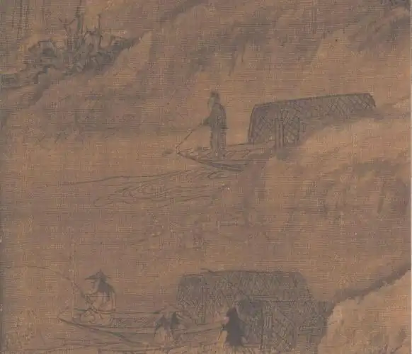 渔村小雪图 局部