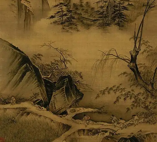 马远《踏歌图》——"边角之景"与"有我之境"_艺术鉴赏